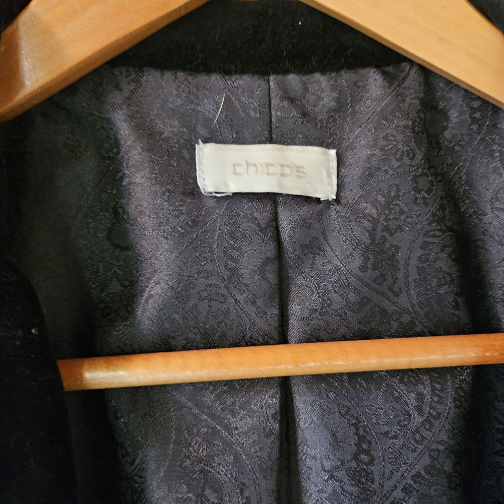 Black Velvet Trench Coat - Picture 2 of 4